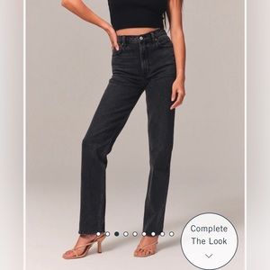 Abercrombie Ultra High Rise 90s Straight Jean, size 28/6, Black
